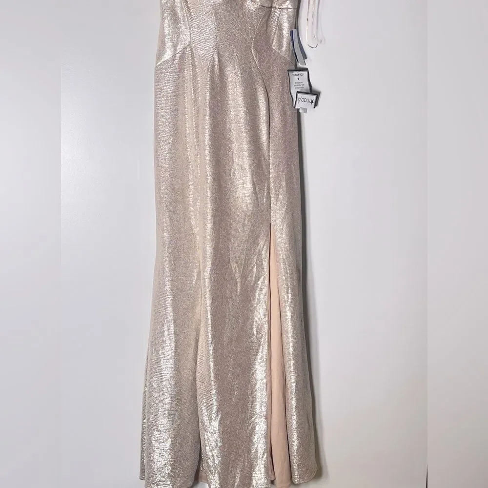 Nightway Cold-Shoulder Foil Gown -
Champagne/Gold new size 8 women’s dress - Picture 10 of 14